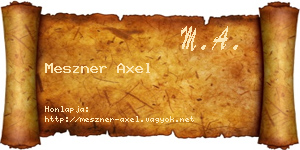 Meszner Axel névjegykártya